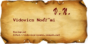 Vidovics Noémi névjegykártya