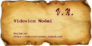 Vidovics Noémi névjegykártya